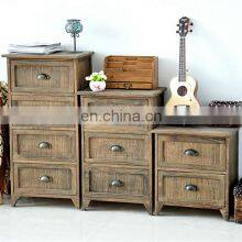 Retro Bedside Table Drawer Cabinet Storage Storage Rattan American Pastoral Wind Multifunctional Multilayer Locker thumbnail-3