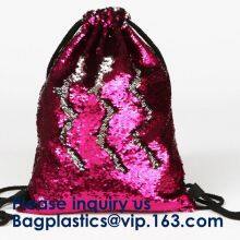Fashion Bling Sublimation Magic Sequin Drawstring Backpack Bag,Glitter Mermaid Flip Sequin Bag Outdoor Shoulder Reversib thumbnail-2