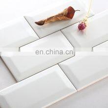 Cheap Bathroom Wall Backsplash Ceramic Subway Tile White Bevel thumbnail-1