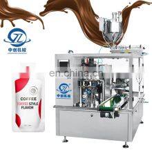 Irregular Special Shaped Bag Liquid Sachet Filling Sealing Lotion Coffee Paste Maple Syrup Premade Pouch Packing Machine thumbnail-1