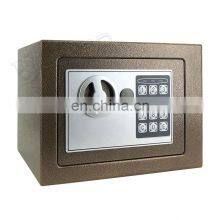 17E Series Brown Steel Portable Deposit Digital Electronic Money Security Boxflat Mini Safe Box With Combination Safe Lock