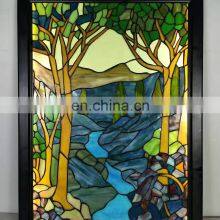 Chinese Stained Glass Supplier Custom Size High Quality Transparent Flat Colored Art Church Glass Panels Wholesale Price
