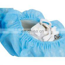 Disposable Nonwoven PP Blue Shoecovers Anti-skid With Elastic and Print Shoecovers Wholesale Blue White thumbnail-4