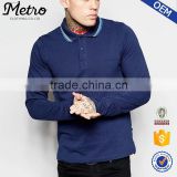 new fashion private label long sleeve cotton polo shirts