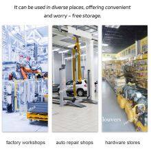 Reinforced Metal Tool Cabinet With Square Hole Pegboard and Galvanized Shelves- Industrial Storage Locker for Heavy Equipment Workshop thumbnail-3