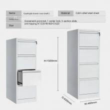 White Metal Filing Cabinet With Lock HN-L596 for Laboratory, Thickened Steel, Corrosion-Resistant 2/3/4 Drawers Option, Customized Office Furniture thumbnail-3