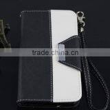 Two Color Flip Wallet Leather Mobile Phone Case Cover Samsung S6 With Hand Strap thumbnail-1