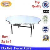 Foshan manufacturer metal foldable round wooden top banquet oval hotel table