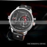 2015 Hot Fashion Double Time Watch Cheap Leather Band Watches thumbnail-3