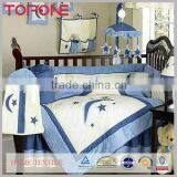 Soft Latest Design Useful Colorful Cotton Plain Baby Cot Crib Bedding Sets thumbnail-1