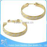 ZS17254 Stainless Steel Earrings Factory Wholesale Gold Colorful Big Earrings thumbnail-5