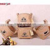 high quality jute round foldable storage basket with handle