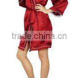 Indian Satin Silk Kimono Short Bathrobe Women Sexy Nighty Intmates Dress Manufacturer thumbnail-3