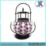 Handmade Glass Mosaic Moroccan Garden Lantern-Moroccan Home Decor Indoor Glass Lantern thumbnail-3