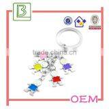 Custom Metal Alloy Silver Tone Enamel Cartoon Figure Keychain thumbnail-6