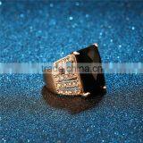 1 Dollar Items Zinc Alloy Black Gemstone Single Stone Gold Ring for Women thumbnail-4