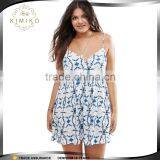 2016 China Wholesale Summer Latest Front Tye Dye Women Plus Size Beach Dress thumbnail-1