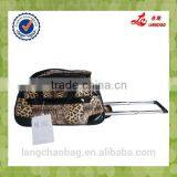 China Supplier High Quality Safe Lock Real PushTrolley Silk Lining Leather PU Duffle Bag thumbnail-4