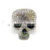 Skull Design Diamond Ring Jewelry Wedding Band Ring Silver thumbnail-1