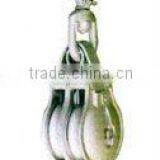 Double Steel Block With Swivel Hook Hemp Rope