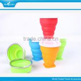 Silicone collapsing foldable cup for travel