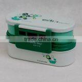 Double Layers Plastic Lunch Box With Handle/Airtight Lunch Box/ Waterproof Lunch Box thumbnail-1