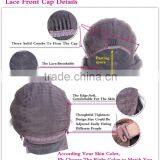 Brazilian Human Hair Short Bob Straight Lace Front Wig Bleached Knots For Black Women thumbnail-4