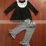 Black strip pants set cheap winter clothes for baby newborn baby winter clothes baby bodysuit