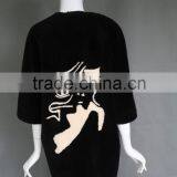 Hot Sale Embroidery Medium Sleeve Women Long Overcoat Shearing Sheep Fur Coat Parka With Real Lamb Fur Supplier's Choice thumbnail-4