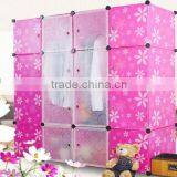 DIY Storage Cube Cabinet Wardrobe Cabinet DIY Toy Cupboard Shelves 12 Cubes Hanger thumbnail-4