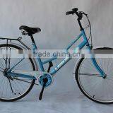 26-inch Lightweight Folding Bike High-carbon Steel Bicycle Woman thumbnail-1