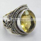 Natural Faceted Lemon Topaz Ring 92.5 Sterling Silver Jewellery thumbnail-2