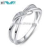 White CZ Band Women's 925 Sterling Silver Rings Wedding Jewelry thumbnail-1