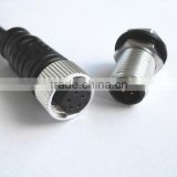 molded female plug with male panel mount receptacle wire connector with 5 pins