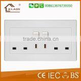KLASS Double UK Socket With Swith 2-pin Plug With Male Plug