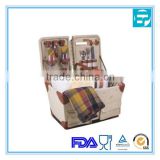 stainless steel family picnic set with basket