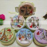 Fashion Paris Style Popular Round Zipper Tin Box Zipper Coin Purse thumbnail-2
