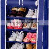 Store More Modern Blue 4 Tier Shoe Rack With Cover thumbnail-2