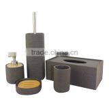 Stoneware Cement Wholesale White Resin Bathroom Accessories Set With Modern Design thumbnail-1