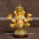 Golden Hindu God Ganesha Figurines Indian Wedding Gift Items thumbnail-3