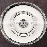 Silver plated Round dish tray , Decorative food tray, Airlines tray, Arabic metal trays, Party food service trays, Wedding tray