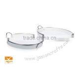 White Easy Hold Round Metal Tray Factory thumbnail-1