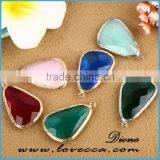 Wholesale Gold/silver Plated Glass Bezel Pendant ,glass Stones With Brass Frame thumbnail-5