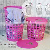Emc Plastic Round Laundry Basket With Lid,storage Box thumbnail-2