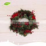 GNW CHWR-1605007 Customized Promotional Wholesale Artificial Christmas Wreath for Christmas Ornaments thumbnail-1