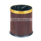 Indoor Steel Trash Can/ Hot Sale Hotel Guest Room/living Room Dustbin/ Promotion Garbage Can GPX-25 Walnut thumbnail-1