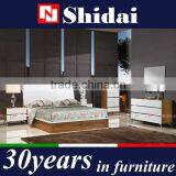 2016 NEW Walnut Color White Headboard Wood Double Bed Designs With Box Storage B-825L thumbnail-2