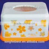 Square Tissue Box With Colorful Bottom, White Decal Tissue Box thumbnail-1