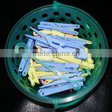 Plastic Colourful Clothes Hangers Plastic Clothespin/clothes Peg/clothes Clip With a Basket thumbnail-2