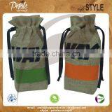 Drawstring Bag With Pu Label & Screen Print Logo With PU Pull String Closure - Ideal for Branding of Wine thumbnail-1